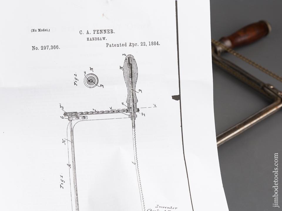 Fantastic FENNER's Patent April 22, 1884 Coping Saw - 83750