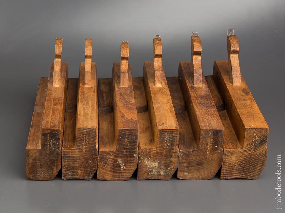 Three CRISP Pairs of Hollows & Rounds Molding Planes by BENSEN & CRANNELL ALBANY NY circa 1843-62 EXTRA FINE - 83790