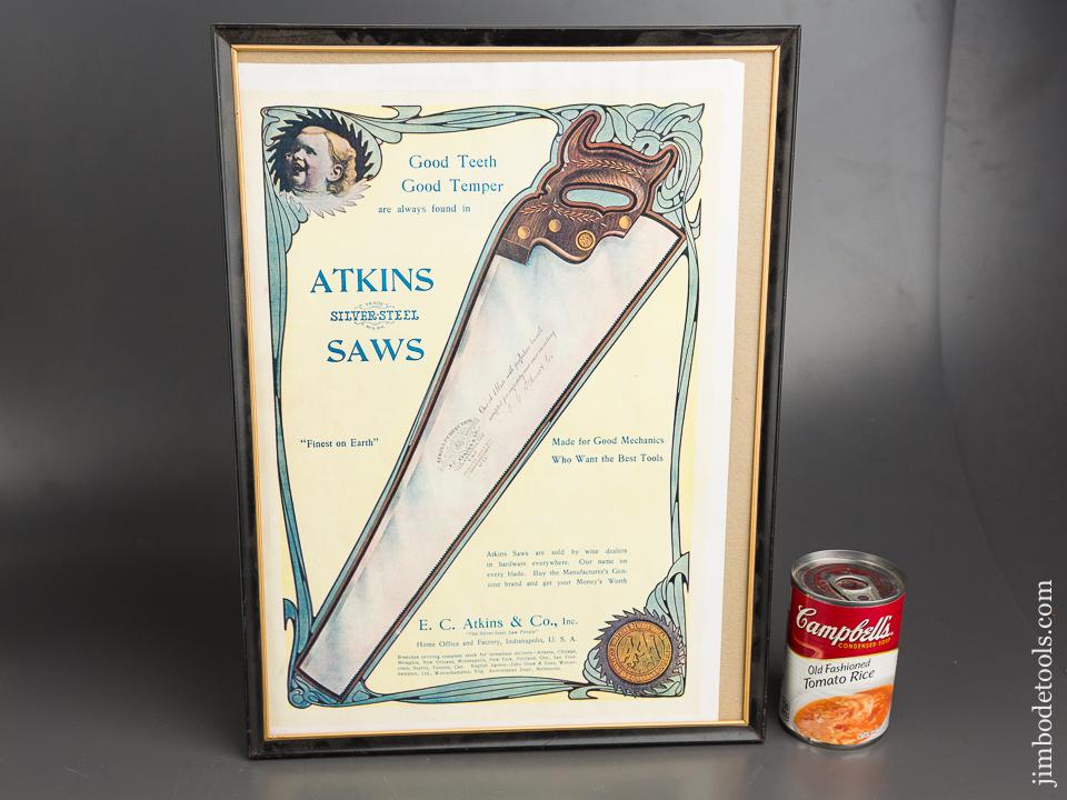 Framed 16 x 12 inch ATKINS Saws Reprint - 83872R