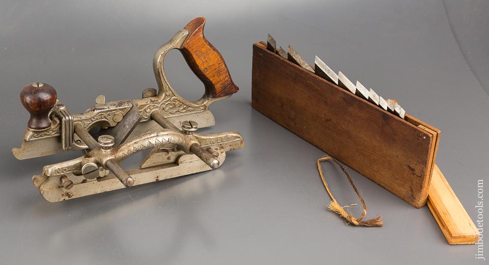STANLEY No. 46 Skew Cutter Combination Plane Type 7nFINE & COMPLETE with Wraparound Depth Stop and 12 Cutters - 83915
