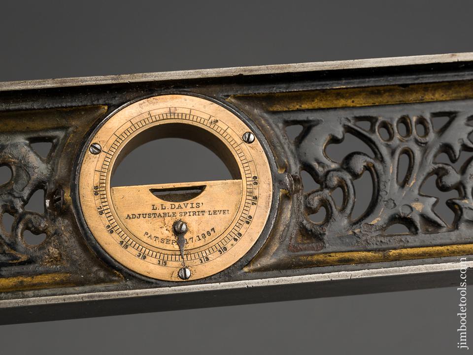 Ornate Twelve inch DAVIS Inclinometer Level with Much Gold Paint! - 83934