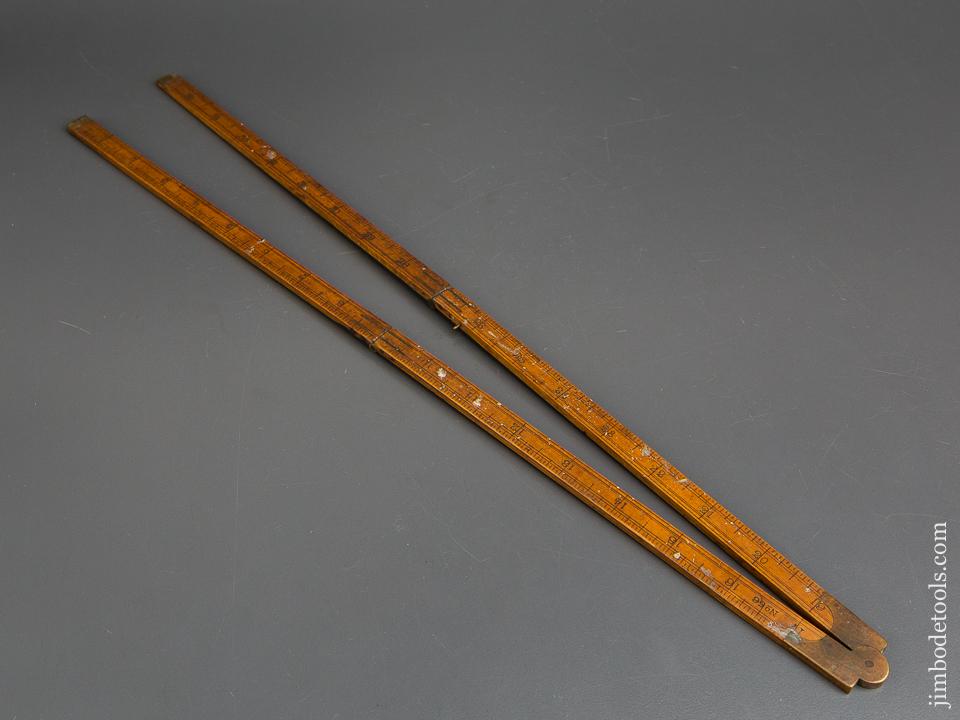 A. STANLEY No. 66 Type One Boxwood & Brass Three Foot Four Fold Rule - 83942U