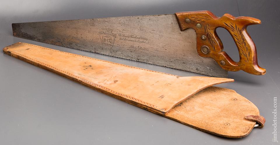 STICKY! 8 point 26 inch Crosscut DISSTON D-23 Hand Saw in Leather Sheath - 83954