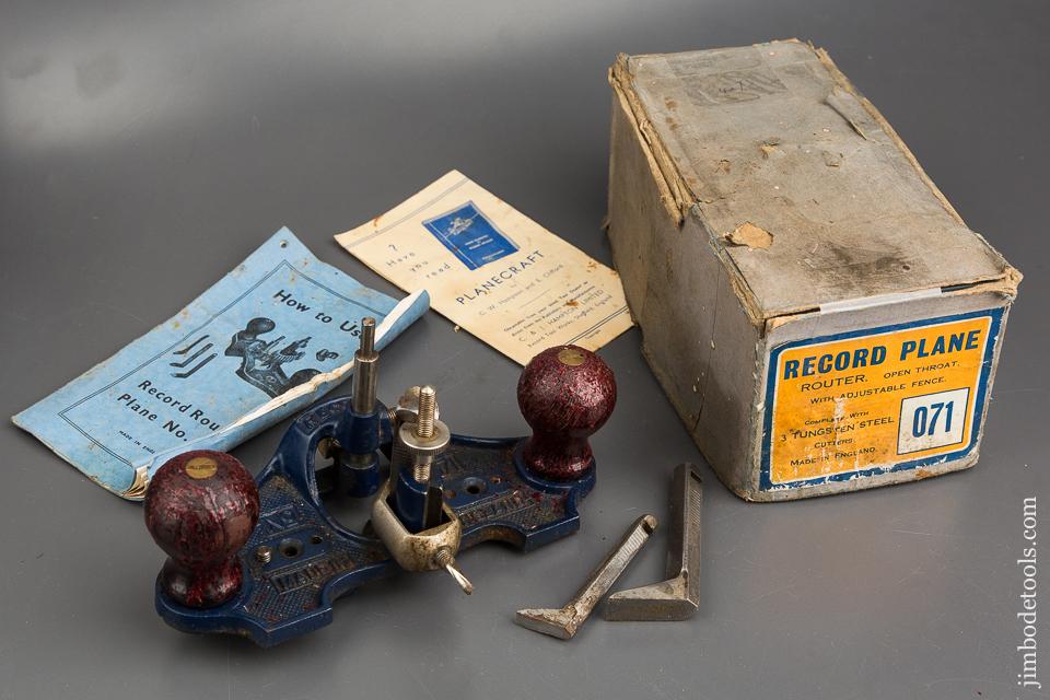 RECORD No. 071 Router Plane 100% COMPLETE in Original Box - 83978