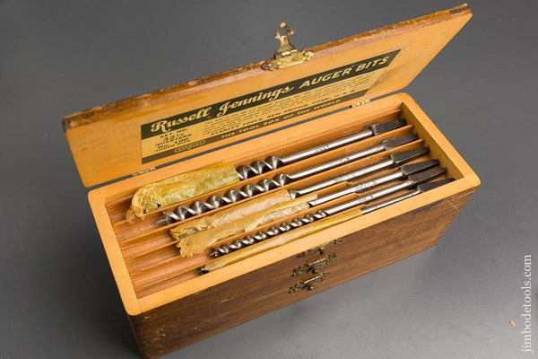 EXTRA FINE Complete Set of 13 RUSSELL JENNINGS Auger Bits in Original 3 Tiered Box - 83991
