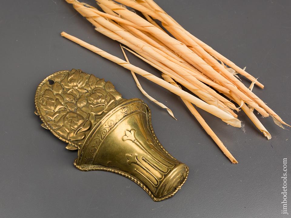 Early Ornate Seven inch Brass Spill Holder - 84000