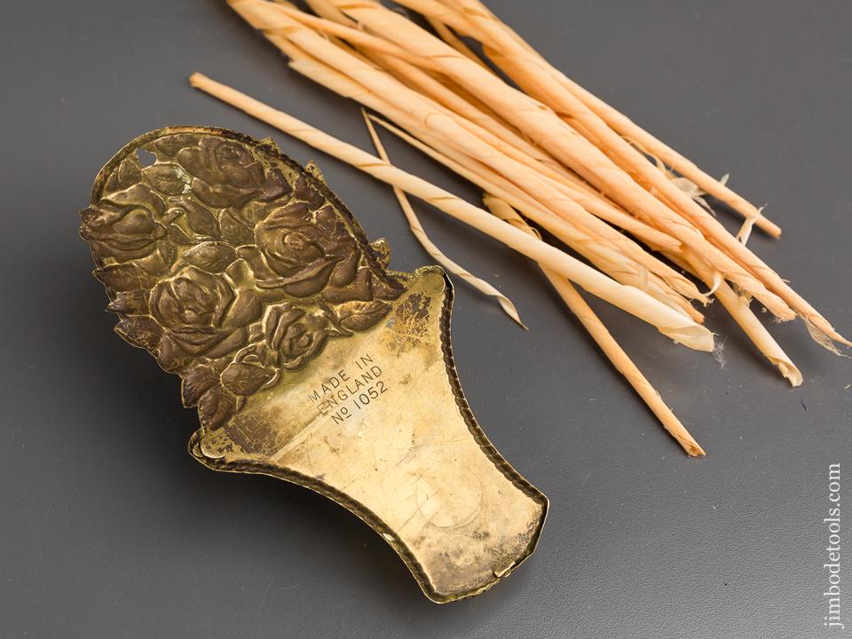 Early Ornate Seven inch Brass Spill Holder - 84000