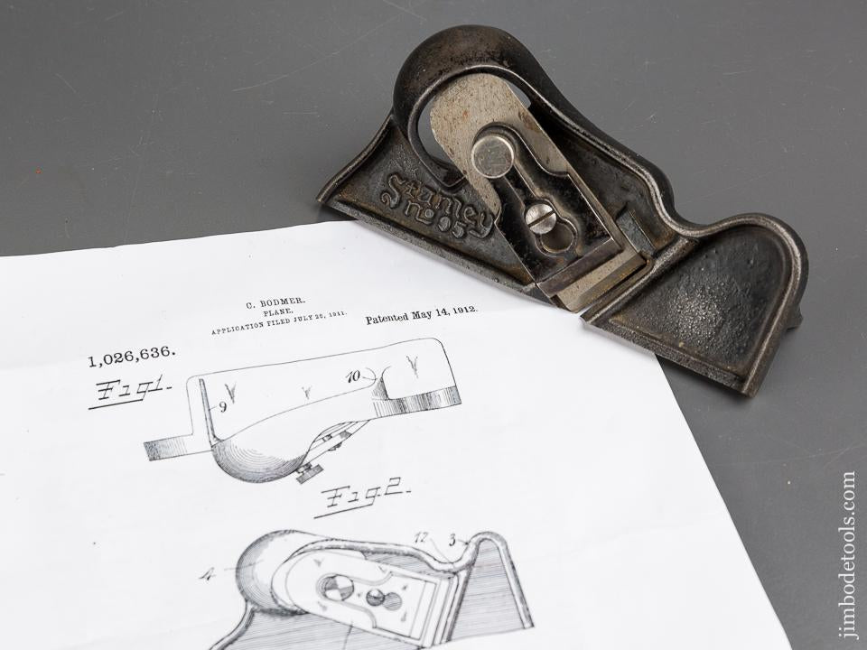 BODMER Patent May 14, 1912 STANLEY No. 95 Edge Trimming Block Plane - 84009