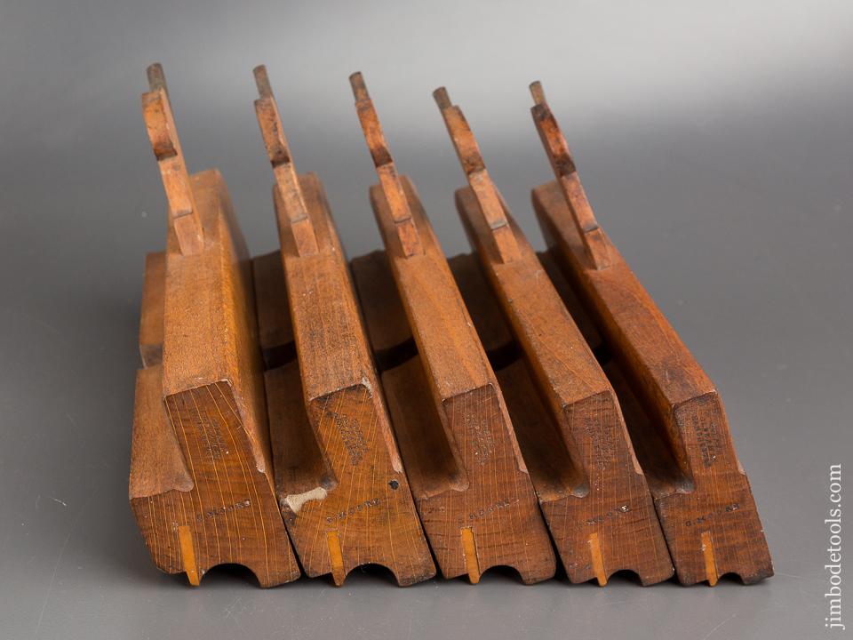 Set of Five GLEAVE OLDHAM ST MANCHESTER Side Bead Moulding Planes circa 1854-68 CRISP & FINE - 84028