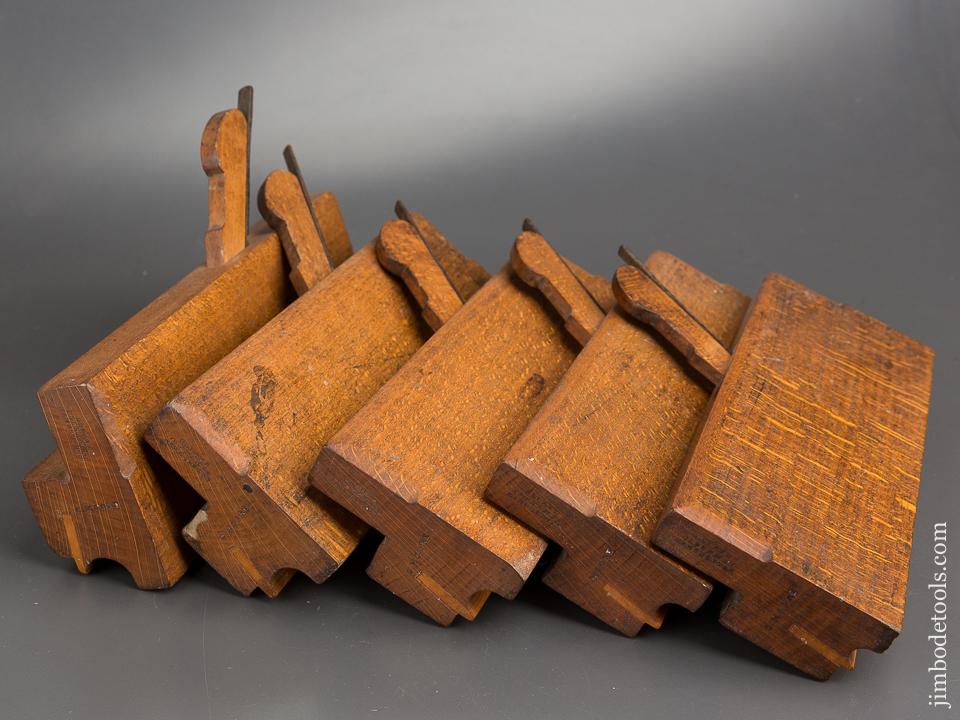Set of Five GLEAVE OLDHAM ST MANCHESTER Side Bead Moulding Planes circa 1854-68 CRISP & FINE - 84028