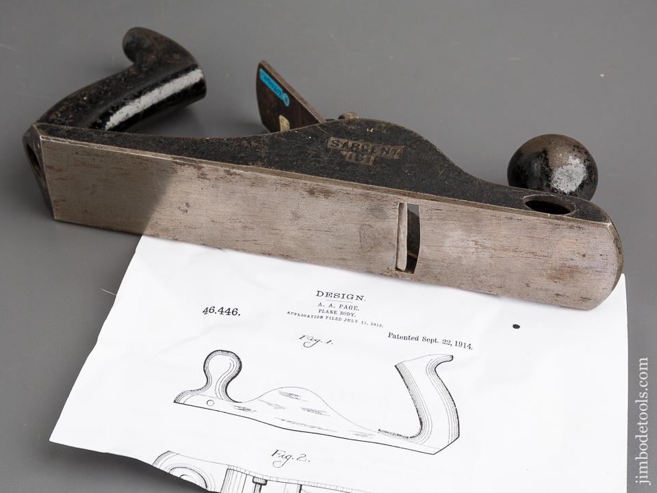 Rare! PAGE Patent September 22, 1914 SARGENT No. 161 Wide Cast Iron Scrub Plane FINE - 84064