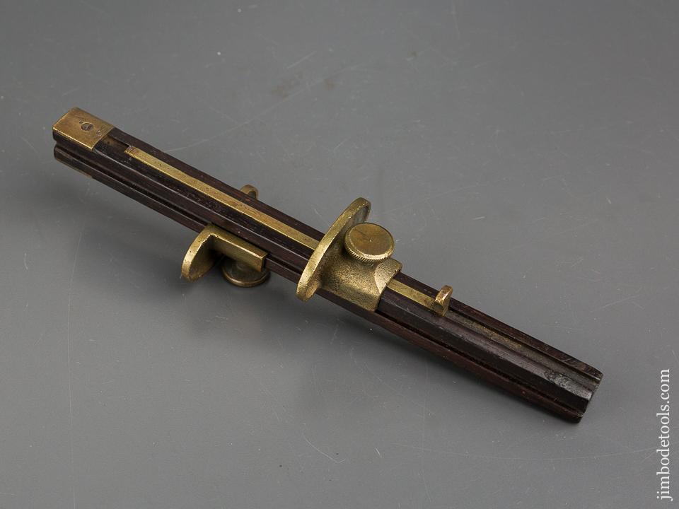Nine inch PHILLIPS Patent January 15, 1867 Rosewood & Brass Double Mortise & Marking Gauge - 84069