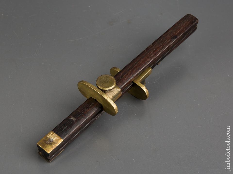 Nine inch PHILLIPS Patent January 15, 1867 Rosewood & Brass Double Mortise & Marking Gauge - 84069