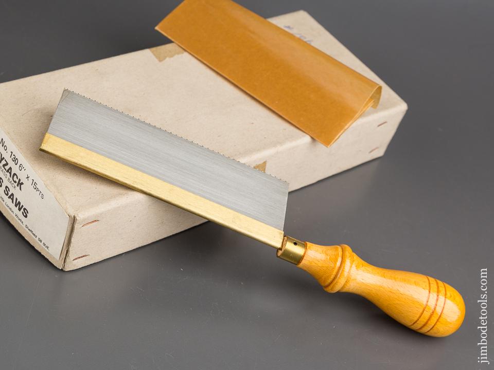 15 point 6 inch  TYZACK Brass Back Gents Saw in Original Box with Wrapper NEW OLD STOCK - 84091