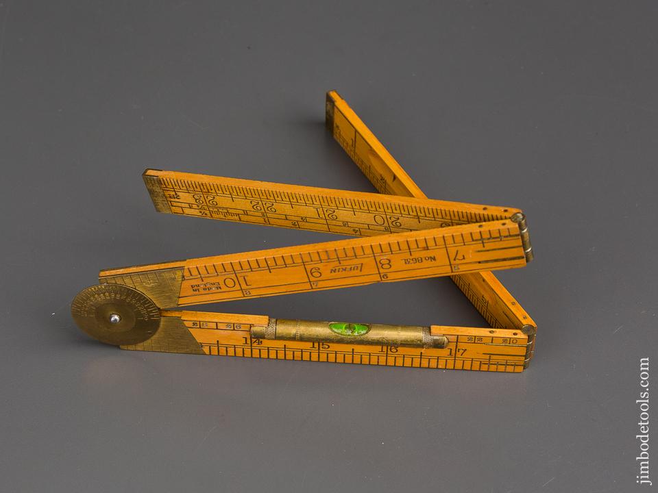 MINT Two Foot Four Fold LUFKIN N. 863L Boxwood & Brass Rule & Level - 84136