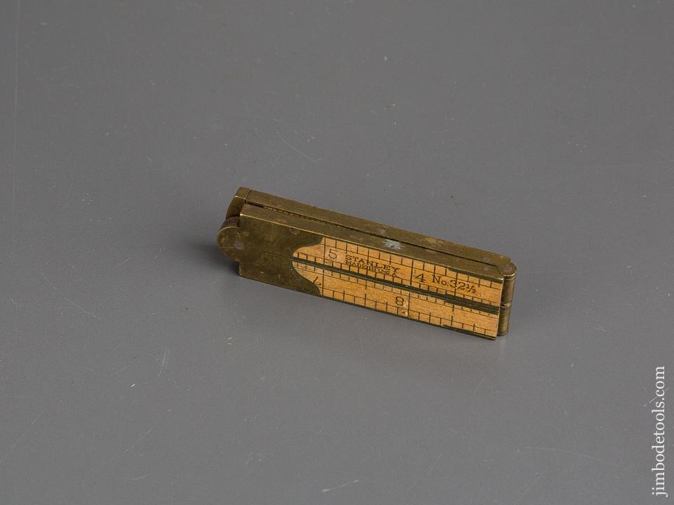 STANLEY No. 32 1/2 Full Bound Boxwood & Brass One Foot Four Fold Carpenter's Caliper Rule - 84140
