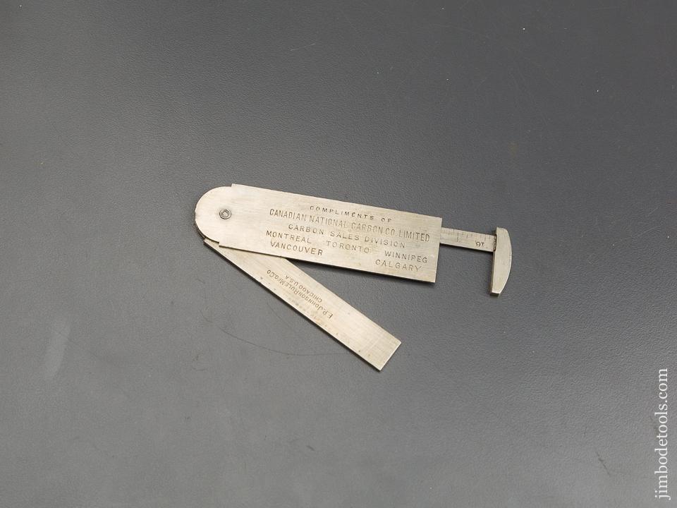 RARE Six inch German Silver Patented JOHNSON's No. 46 Caliper Rule, Bevel with Advertising - 84150