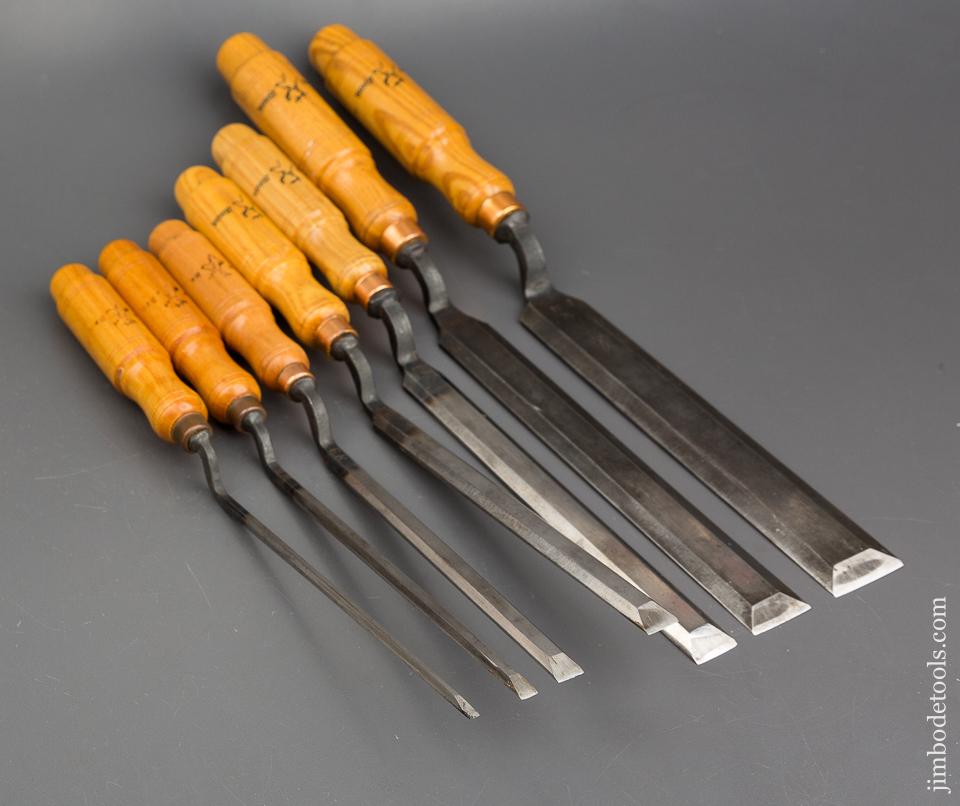 MINT Set of Seven BUCK BROS Pattern Maker’s Crank Neck Paring Chisels - 84158
