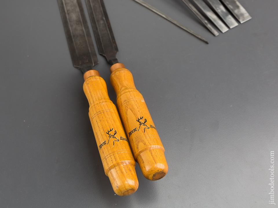 MINT Set of Seven BUCK BROS Pattern Maker’s Crank Neck Paring Chisels - 84158