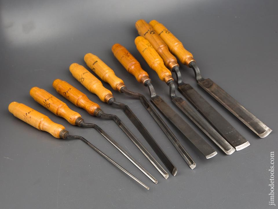 MINT Set of Nine BUCK BROS Crank Neck Pattern Maker's Gouges - 84159