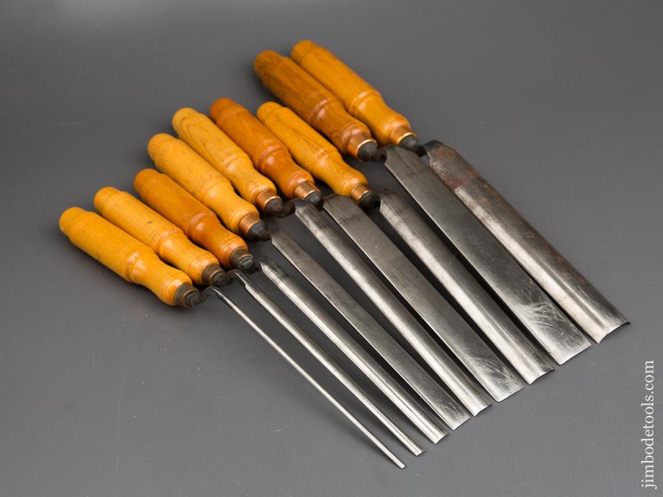 MINT Set of Nine BUCK BROS Crank Neck Pattern Maker's Gouges - 84159