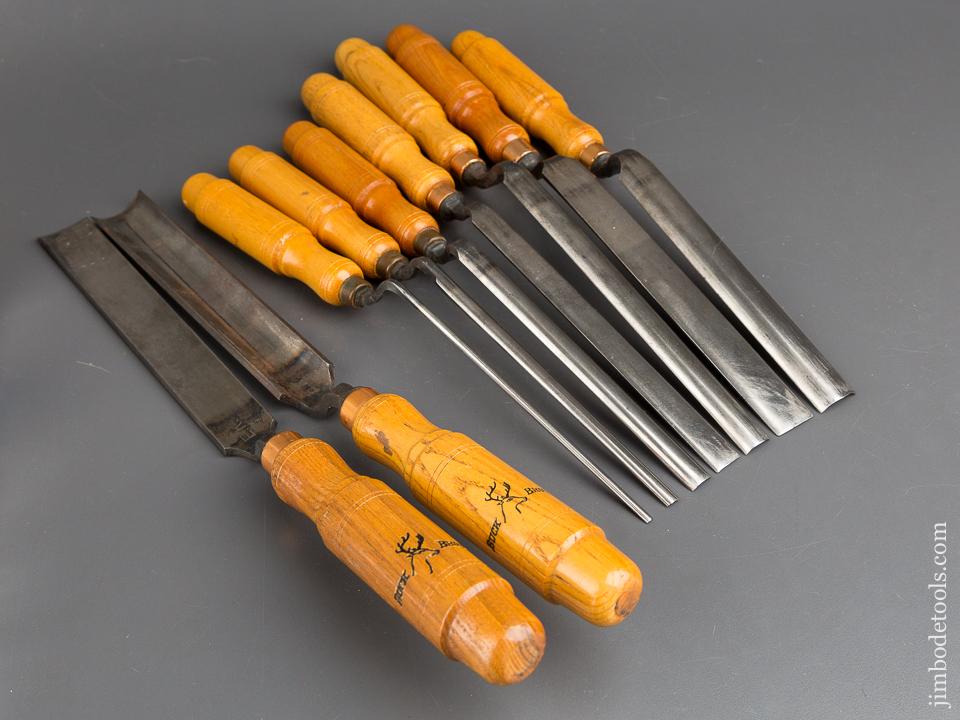 MINT Set of Nine BUCK BROS Crank Neck Pattern Maker's Gouges - 84159