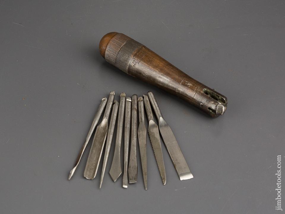 Six inch H.B. MACE February 9, 1915 PATENT Tool Handle with Nine Bits - 84164