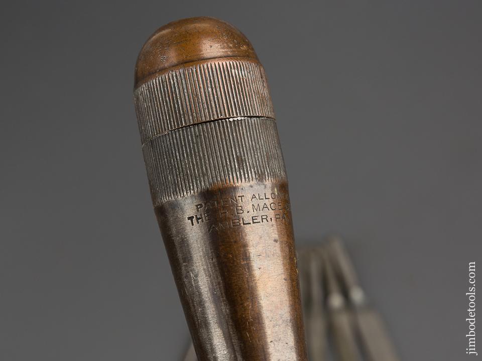Six inch H.B. MACE February 9, 1915 PATENT Tool Handle with Nine Bits - 84164