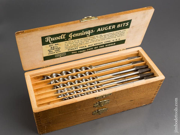 FINE and Complete Set of 13 RUSSELL JENNINGS Auger Bits in Original 3 Tiered Box - 84173