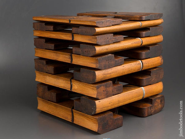 COMPLETE American Set of 18 Hollows & Rounds Molding Planes by S. SLOOP CICtOHIO circa 1829-40 - 84184