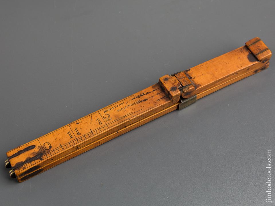 Boxwood & Brass John HIGGISON BIRMINGHAM Folding Foot Rule - 84195