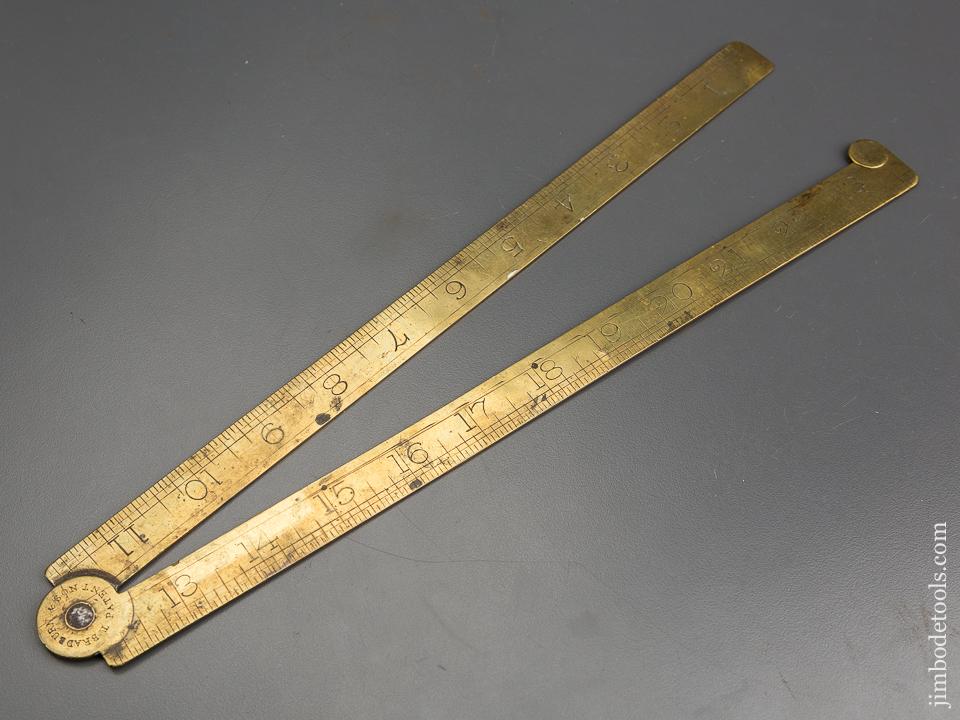 BRADBURN  & SON Patent Two Foot Folding Brass Blacksmith Rule circa 1863-72 - 84204