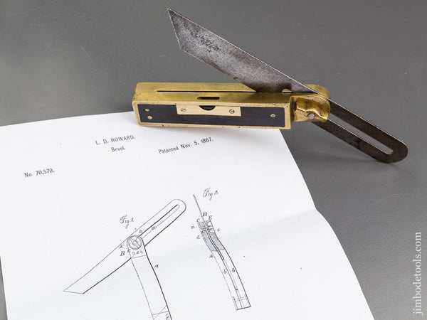 Extra Fine! 8 inch HOWARD Patent Rosewood & Brass STAR TOOL CO Bevel/Level - 84223U