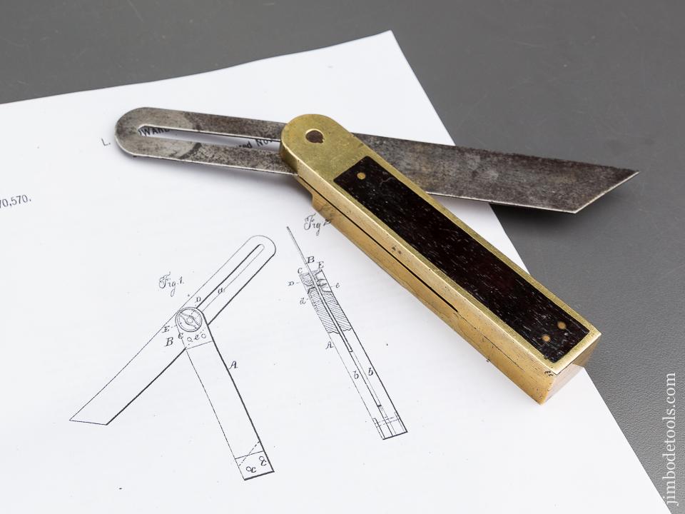 Extra Fine! 8 inch HOWARD Patent Rosewood & Brass STAR TOOL CO Bevel/Level - 84223U