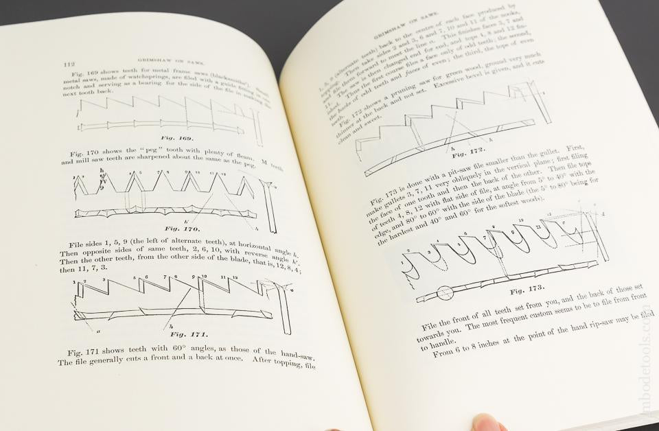 Book:  GRIMSHAW ON SAWS by Robert Grimshaw PHILADELPHIA 1880 REPRINT - 84235