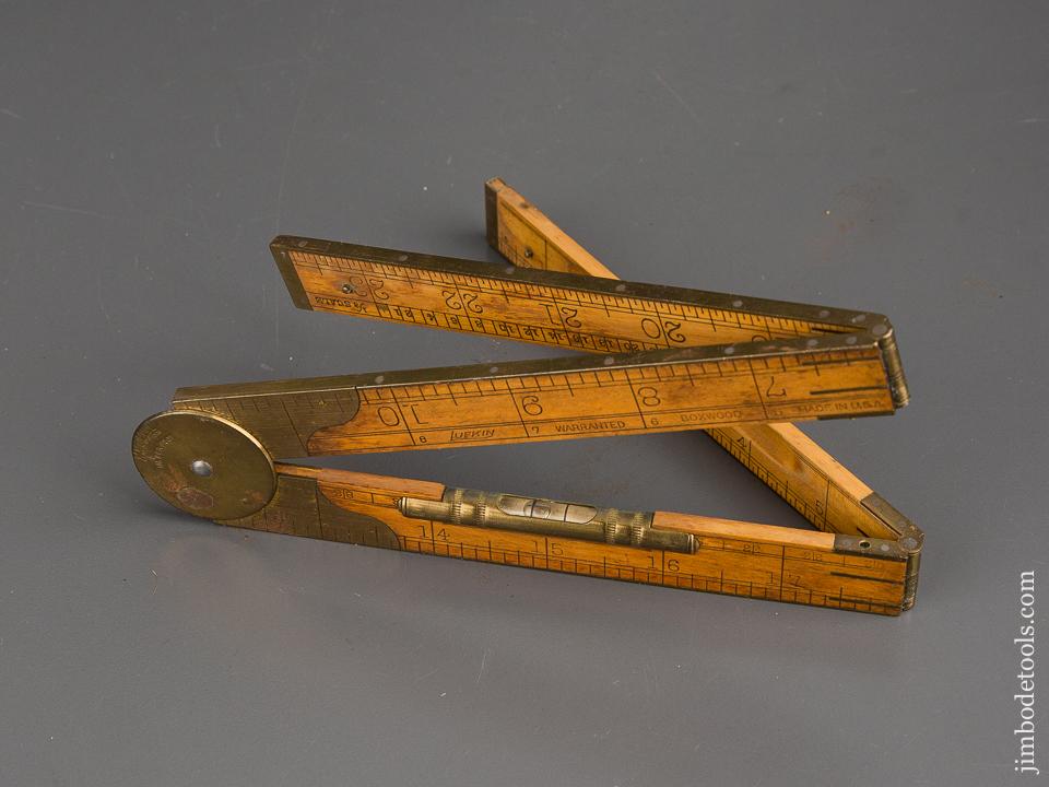 Two Foot Four Fold LUFKIN Boxwood & Brass Rule with Level - 84253