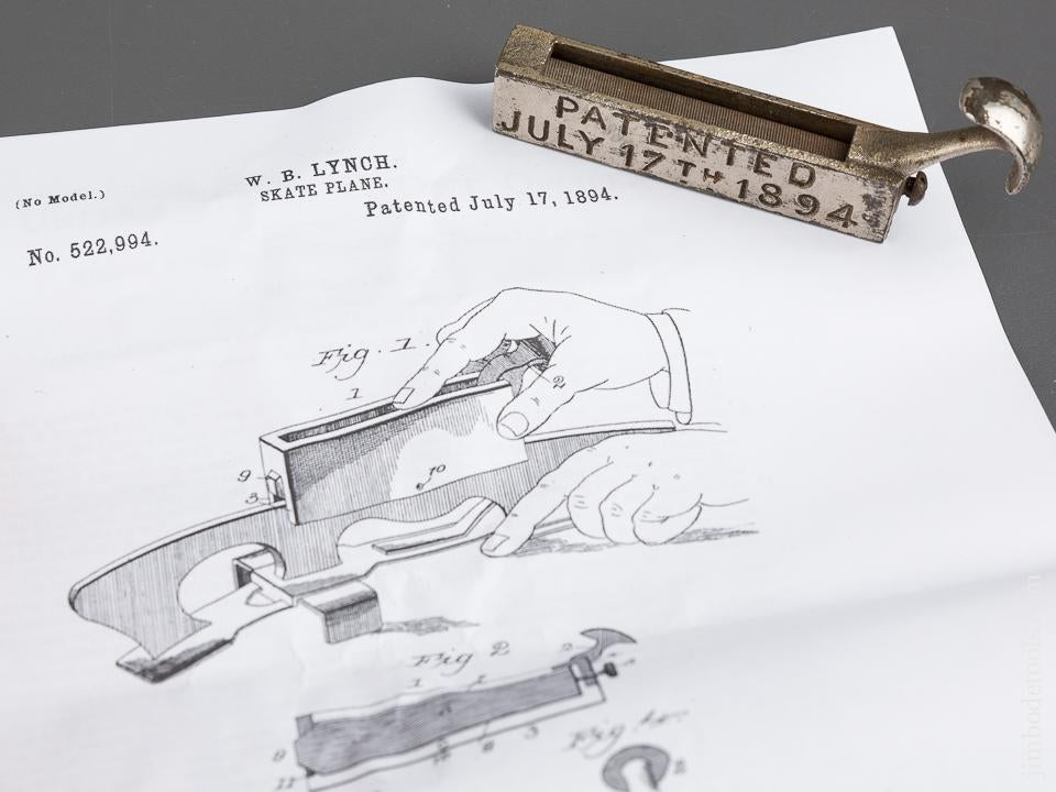 Fine LYNCH Patent July 17, 1894 Skate Plane - 84264R
