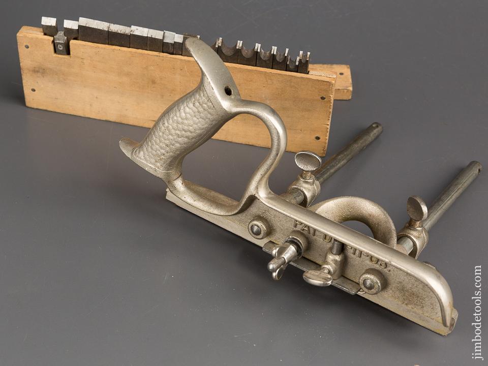 Good User STANLEY No. 50 Light Combination Plow Plane with Two Stops and 15 Cutters - 84316