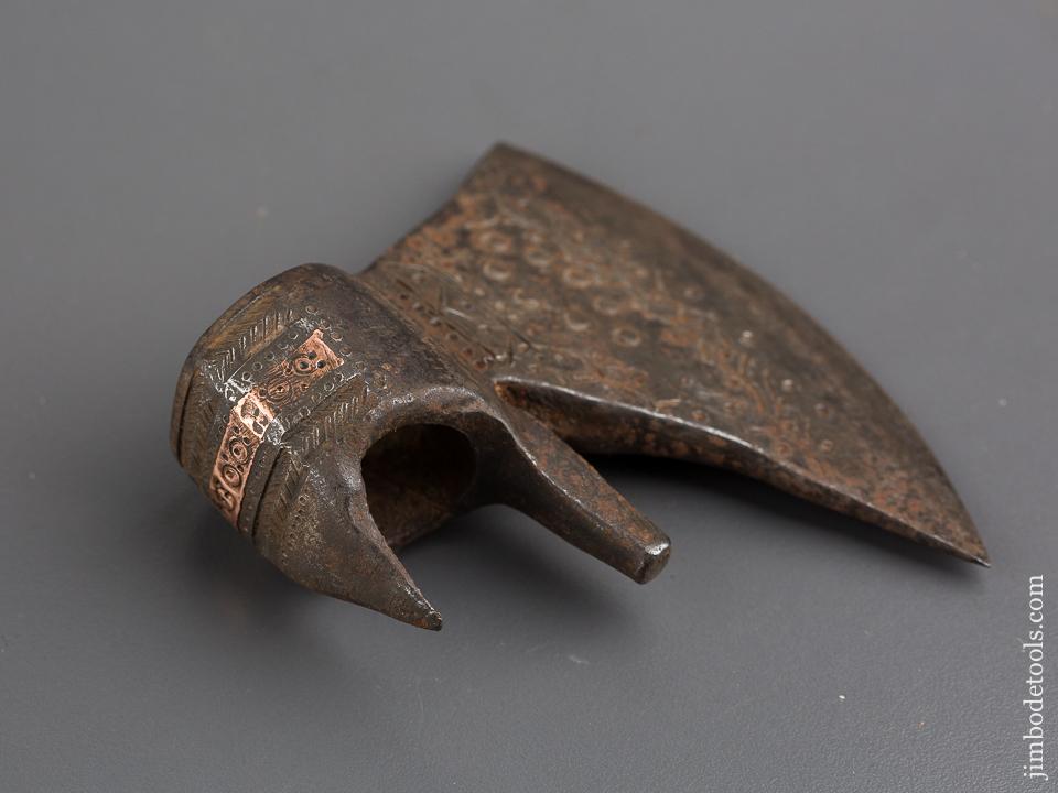 16th/17th Century Battle Axe Decorated with Copper Inlay - 84322U