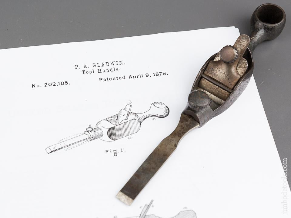 Rare! A. GLADWIN Patent Plane & Tool Handle - 84325