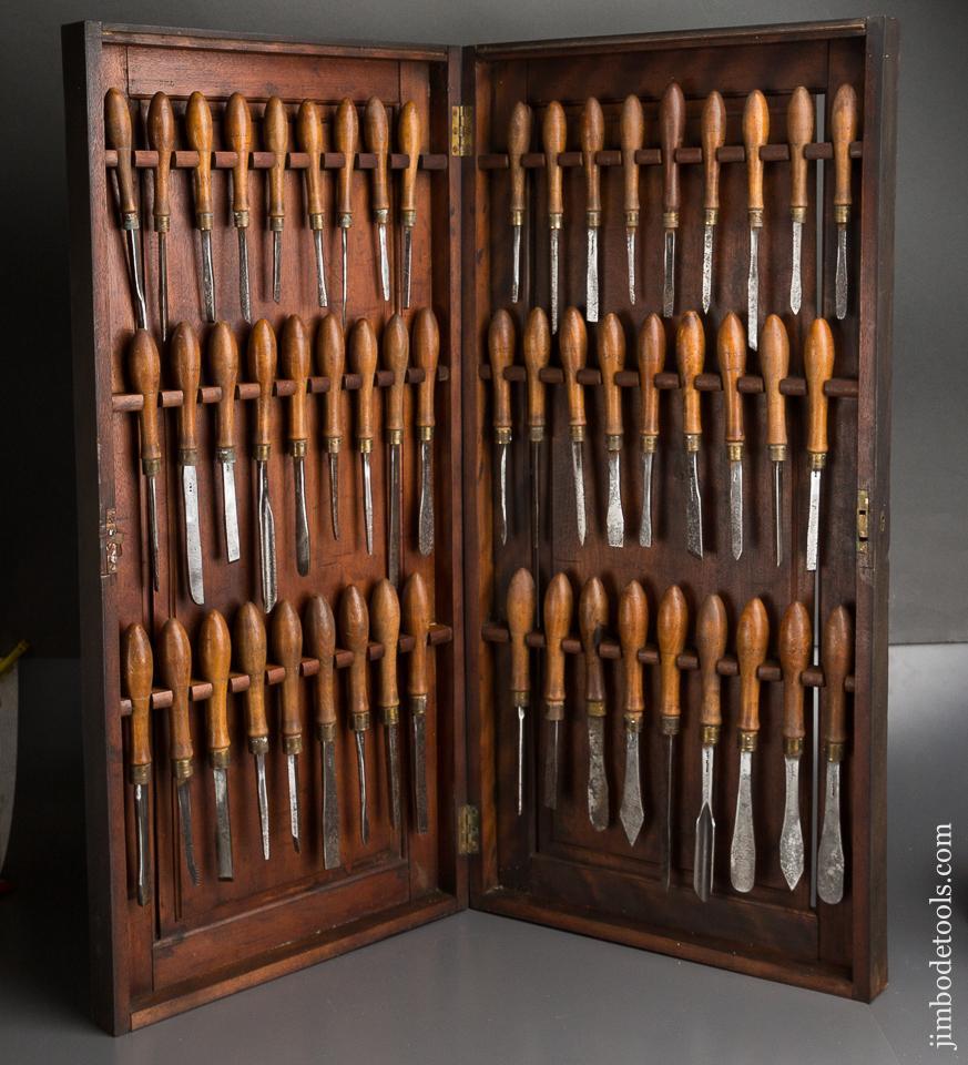 HOLTAZPFFEL Diptych with 54 Ornamental Turning Chisels! - EXCELSIOR 84329