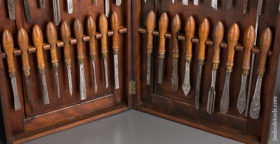 HOLTAZPFFEL Diptych with 54 Ornamental Turning Chisels! - EXCELSIOR 84329
