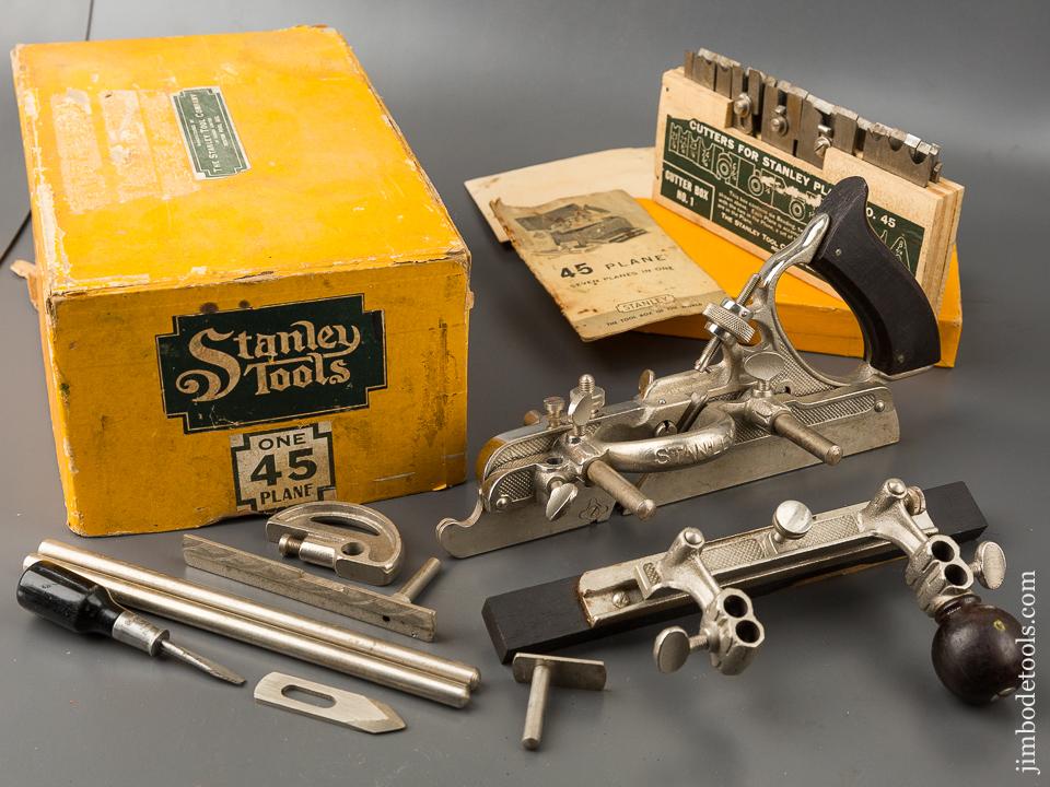 MINT & Unused! STANLEY NO. 45 Combination Plane 100% COMPLETE in Original Box SWEETHEART - 84360
