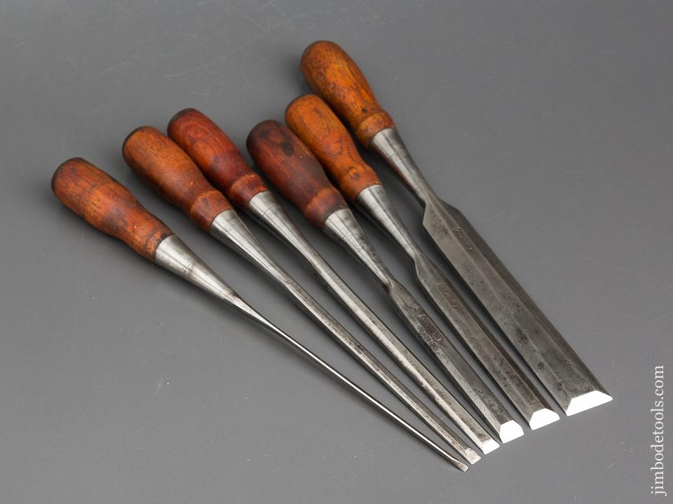 Extra Fine! Set of Six STANLEY No. 20 EVERLASTING Chisels - 84371