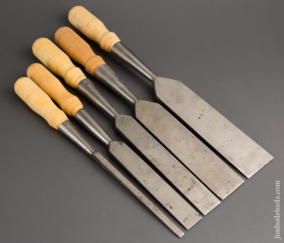 Set of Five NEW HAVEN EDGE TOOL CO Socket Firmer Chisels NEW OLD STOCK Jim Bode Tools