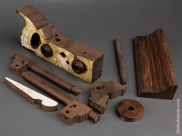 Modern Make Nearly Complete OHIO TOOL CO Rosewood Center Wheel Plow Plane Kit - 84430