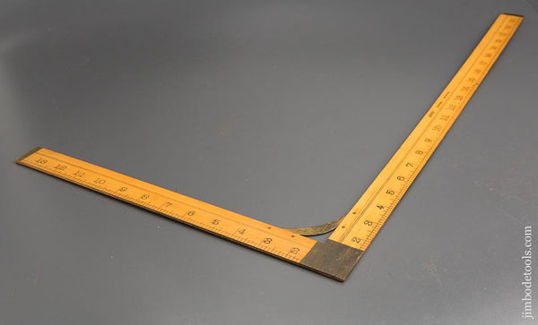 14 x 24 inch LUFKIN No. 8232 Boxwood & Brass Tailor's Square MINT - 84487