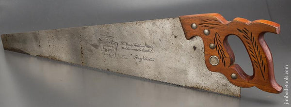 UNUSED 8 point 26 inch Crosscut DISSTON D23 Hand Saw LIKE NEW - 84491
