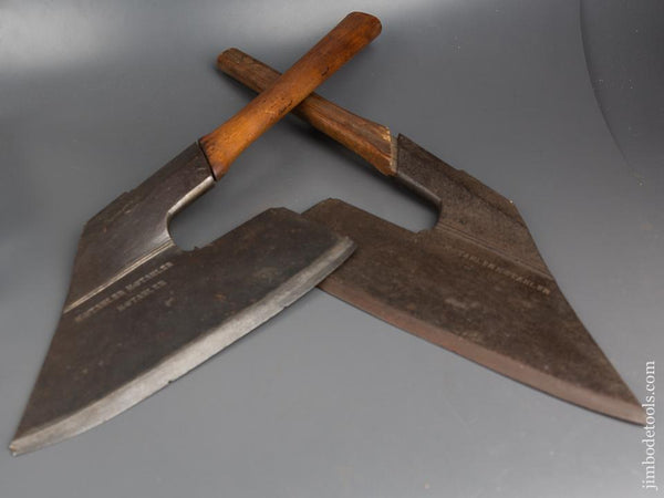 An UNPRECEDENTED Pair of Right and Left Hand Pennsylvania Goose Wing Axes by H. STAHLER! - 84499U