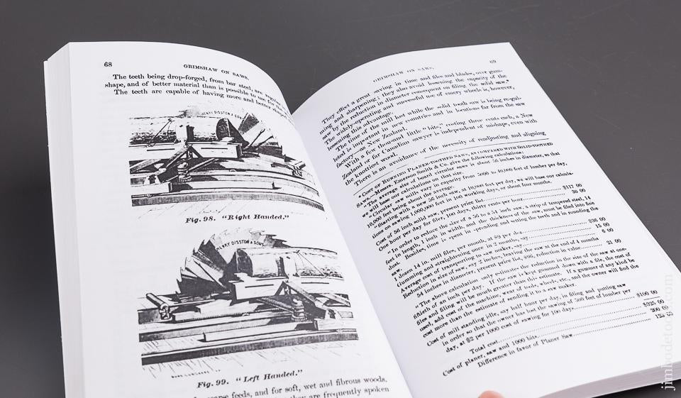 RARE Book Reprint:  SAWS:  THE HISTORY, DEVELOPMENT, ACTION, CLASSIFICATION, AND COMPARISON OF SAWS OF ALL KINDS; WITH COPIOUS APPENDICES by Robert Grimshaw - 84520